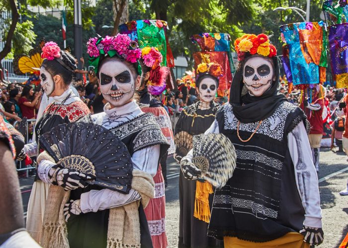 Dia de los Muertos disguised people