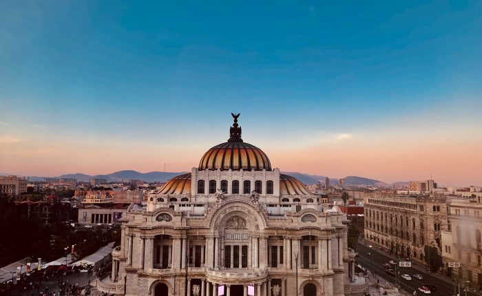 Aerial view Palacio Nacional Mexico City